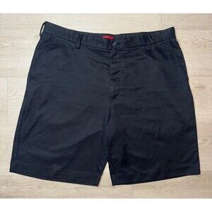 IZOD Men’s Black Dress Shorts Size 38 Flat Front Golf Comfort 9” Inseam